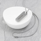 Personalised Men's Brushed Steel Dog Tag Necklace