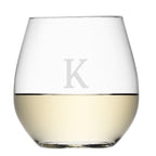 Monogrammed Stemless White Wine Glass