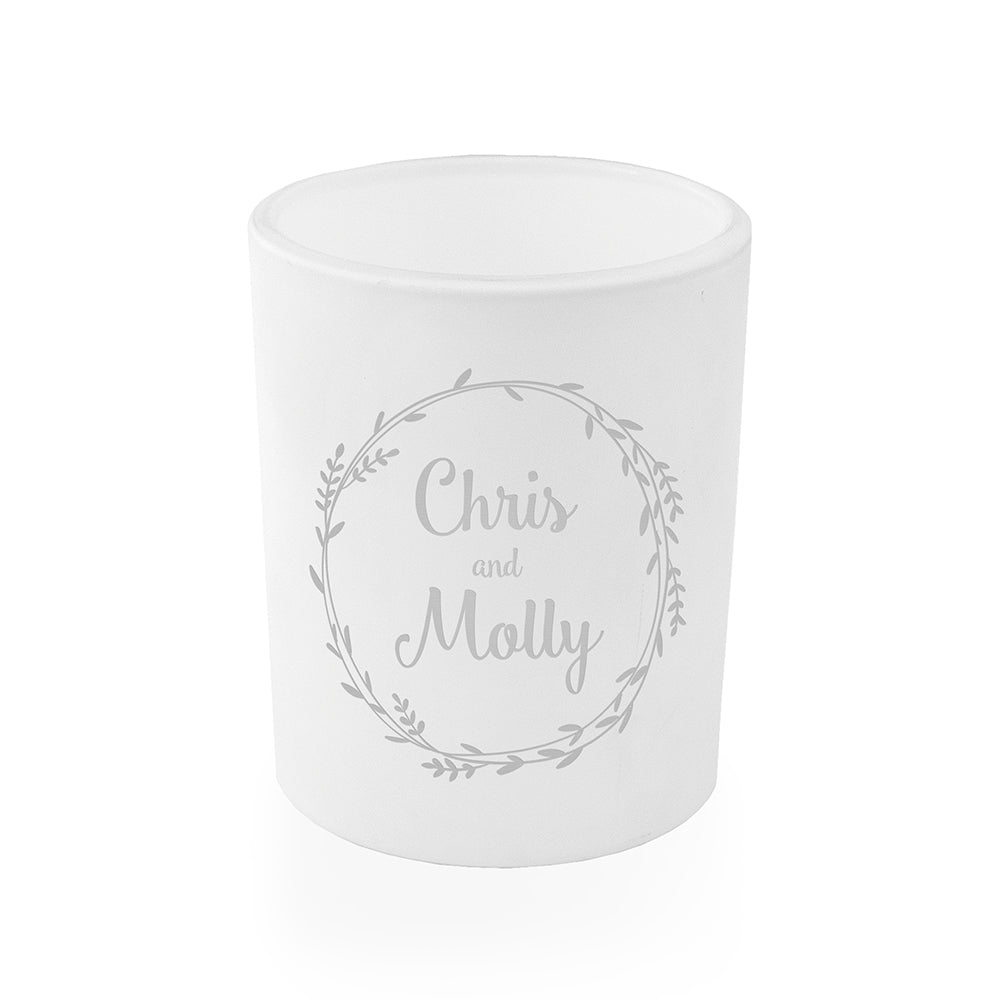 Personalised Couples Wreath Candle Holder