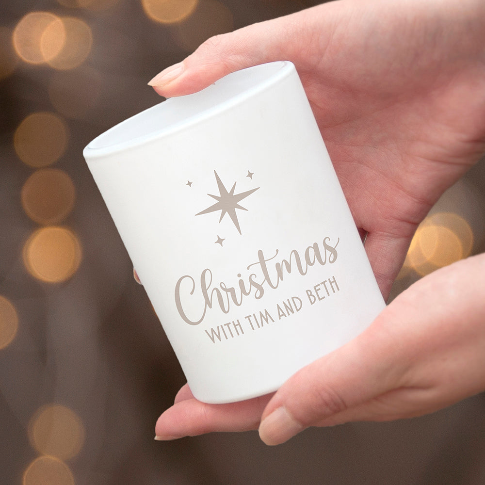 Personalised Christmas Star Candle Holder