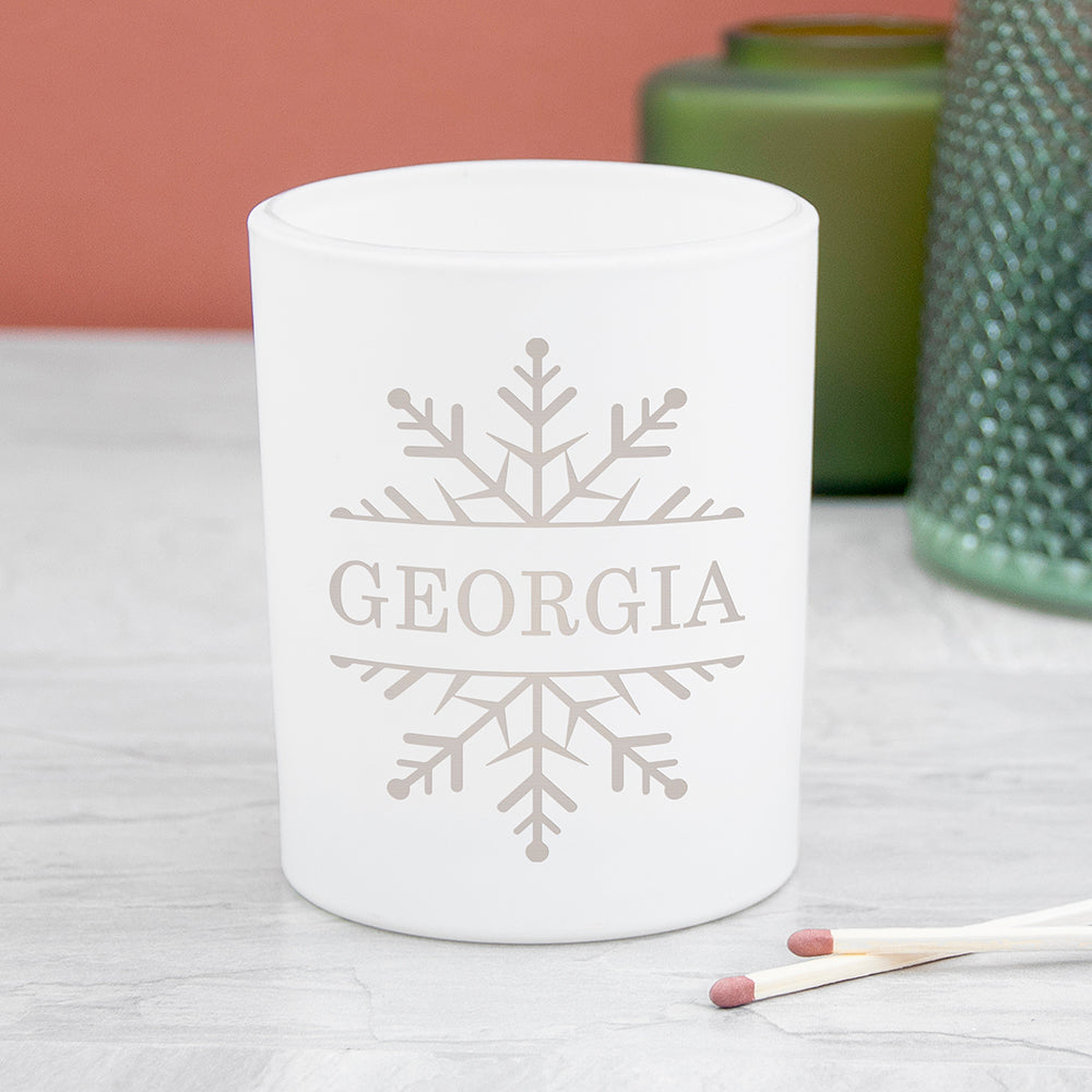 Personalised Snowflake Candle Holder
