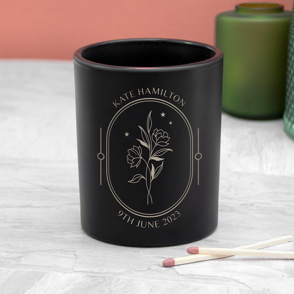 Personalised Floral Frame Candle Holder