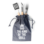 Personalised Dad is King Of The Grill BBQ Tools Set
