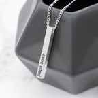 Personalised Father's Day Men's Silver Solid Bar Necklace