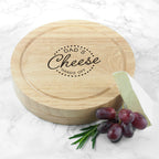 Personalised Hands Off Dad's Round Wooden Cheese Board
