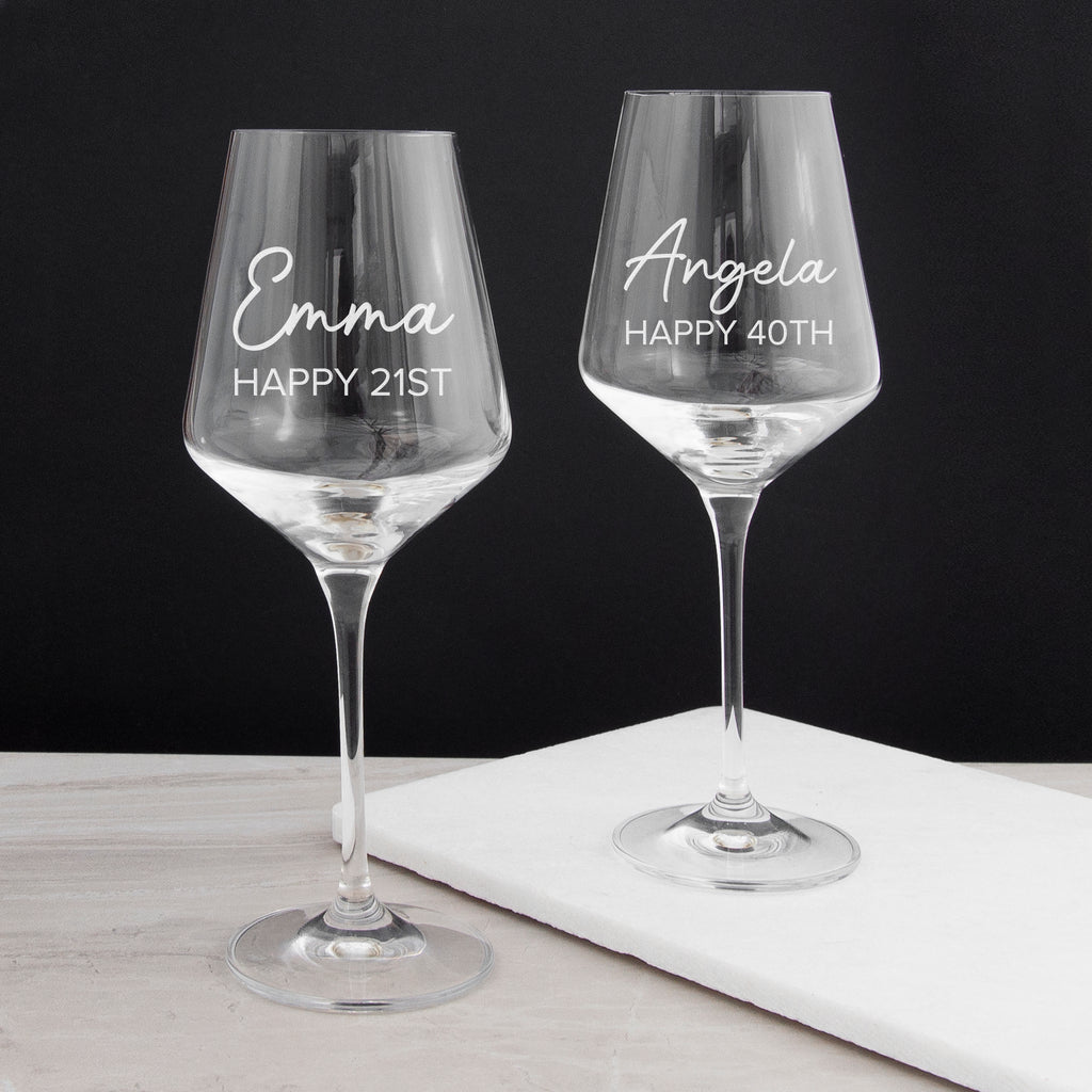 Personlaised Birthday Wine Glass