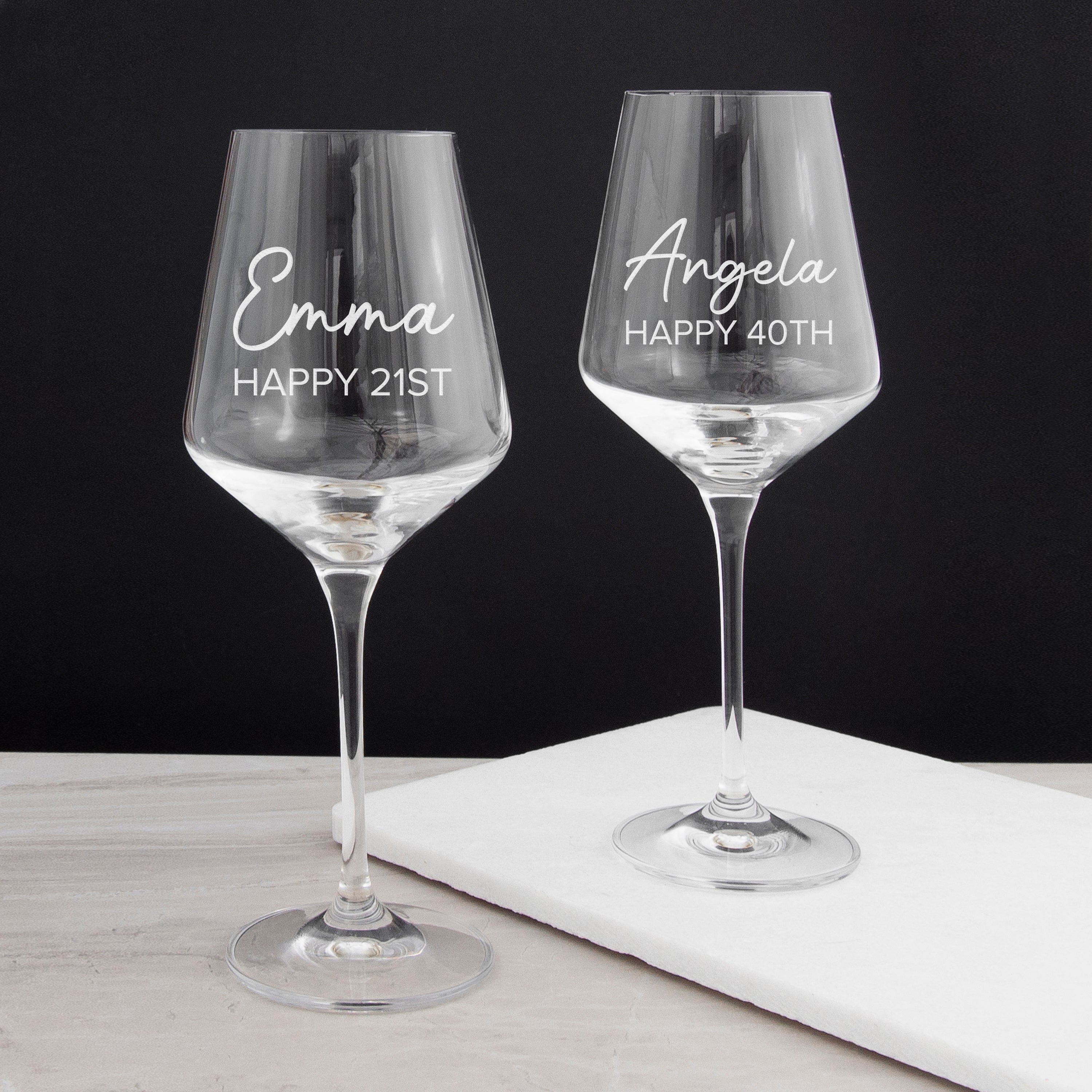 Personlaised Birthday Wine Glass