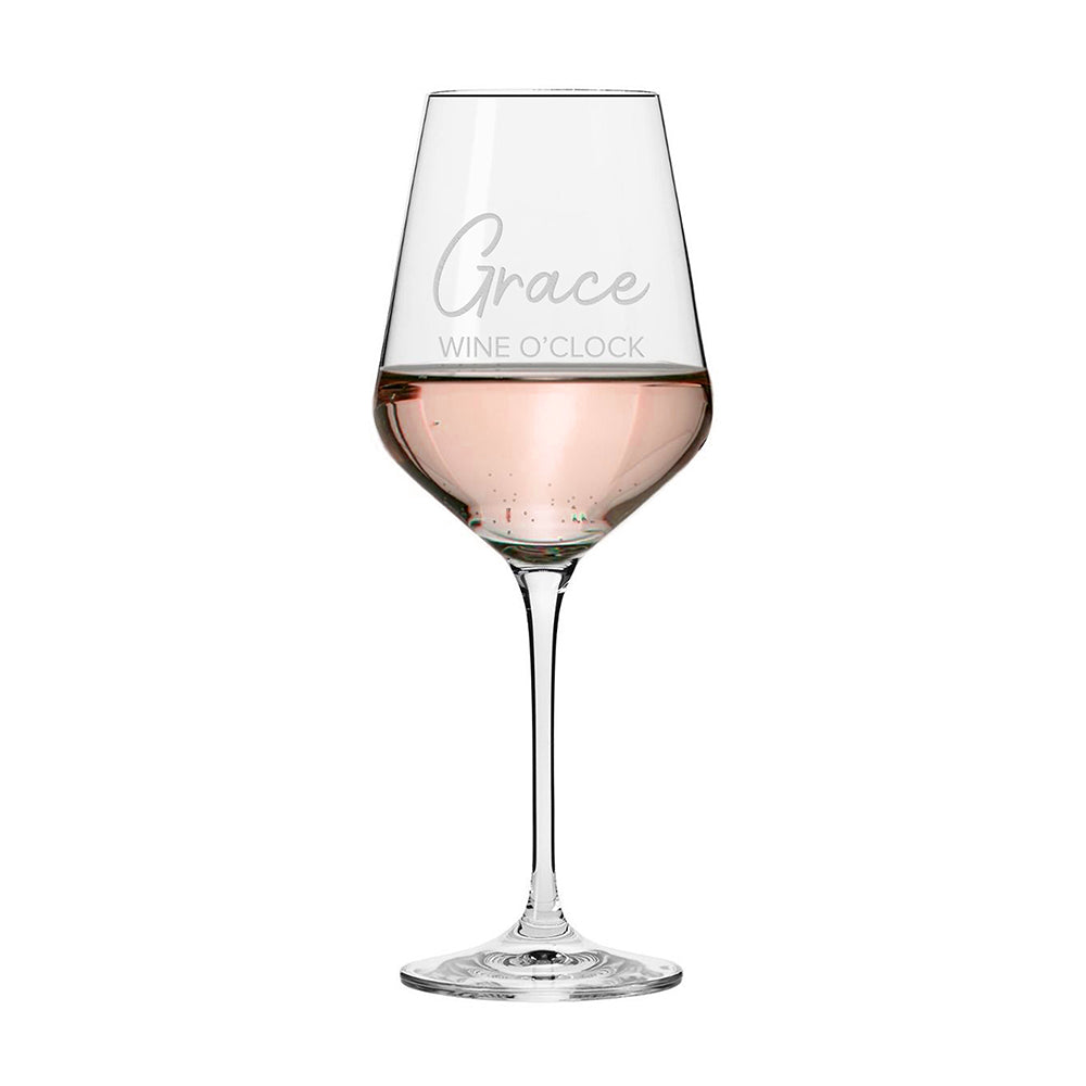 Personalised Wine O'Clock Wine Glass