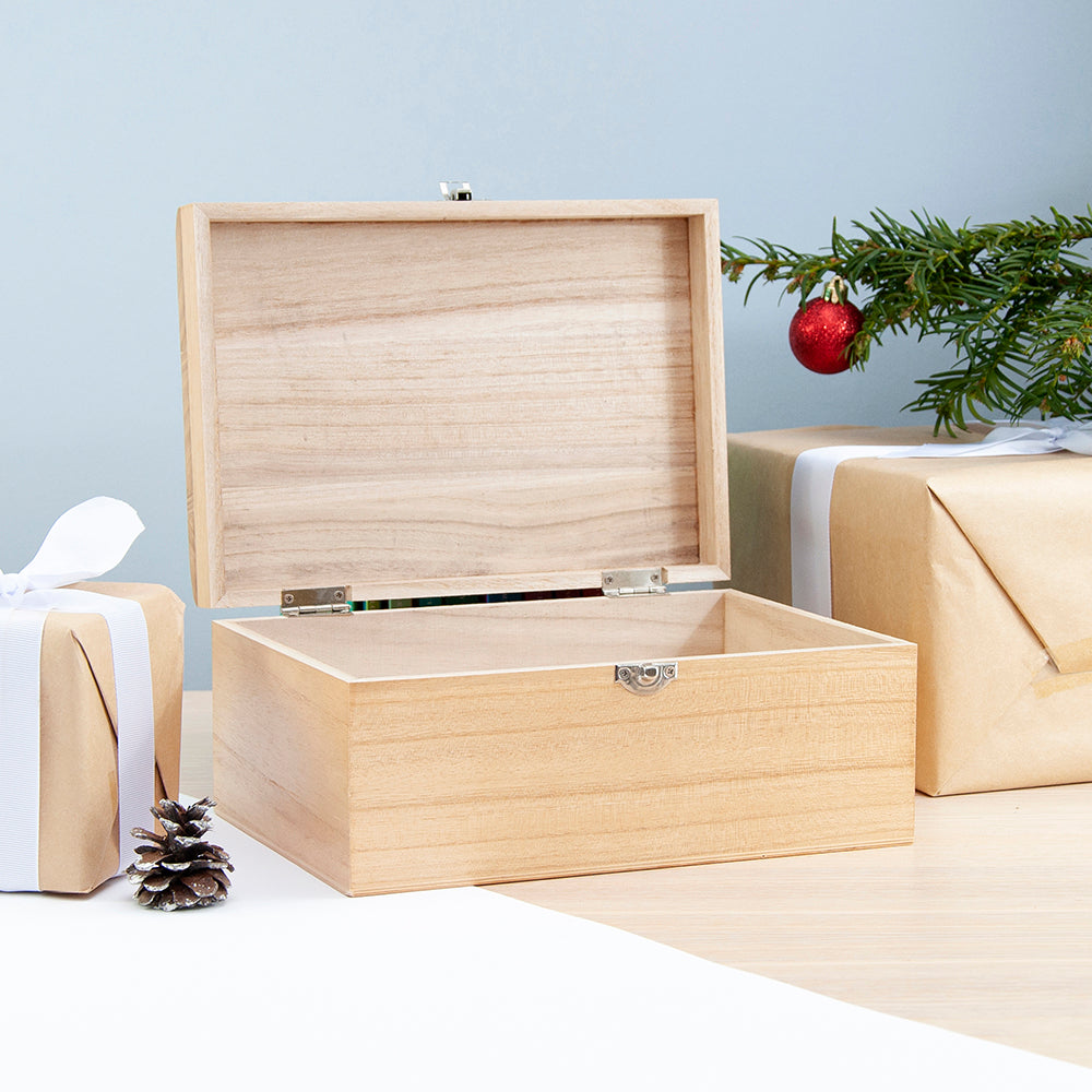 Personalised Family Christmas Eve Chest With Decorative Bauble Design