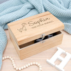 Personalised Baby Giraffe Keepsake Wooden Chest