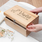 Personalised Baby Giraffe Keepsake Wooden Chest