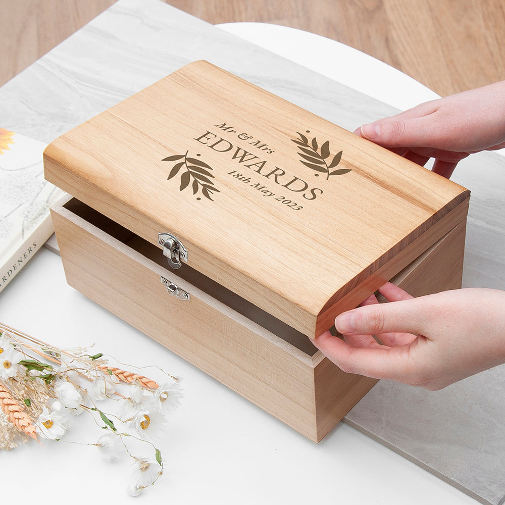 Personalised Wedding Date Keepsake Chest