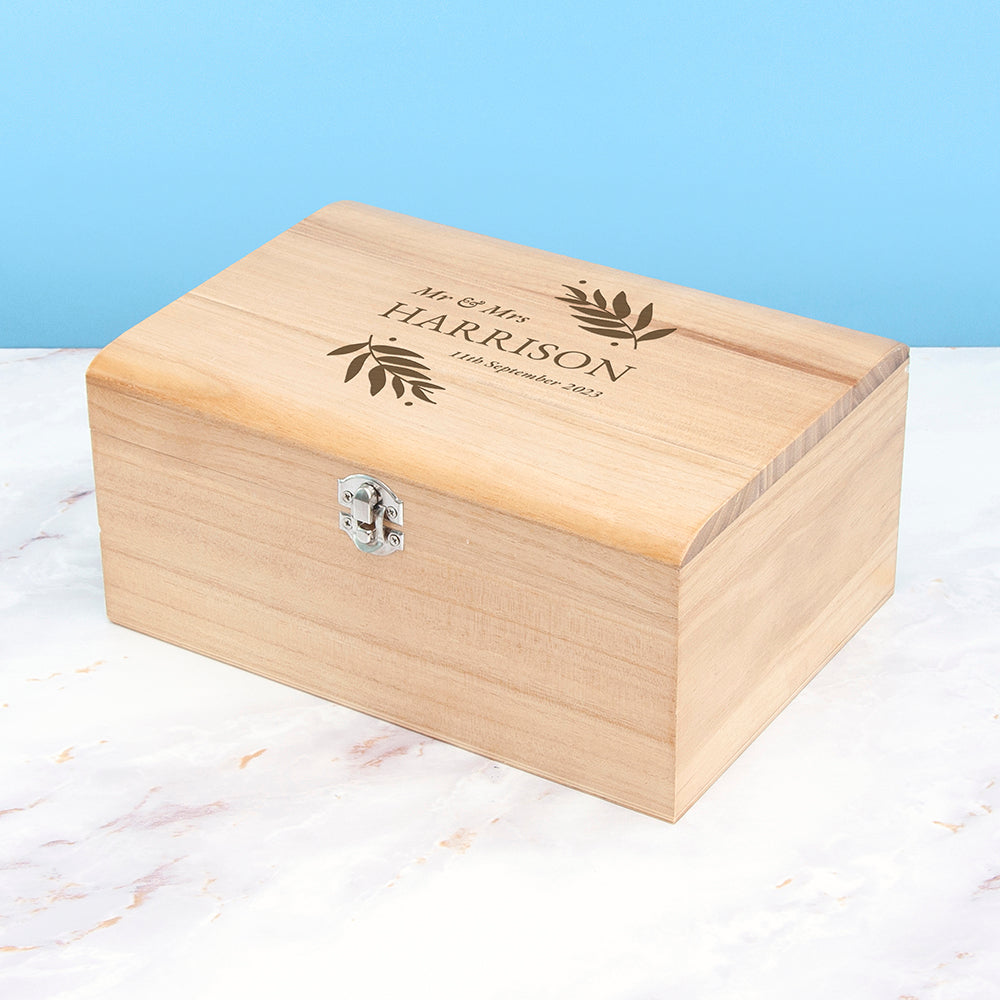 Personalised Wedding Date Keepsake Chest
