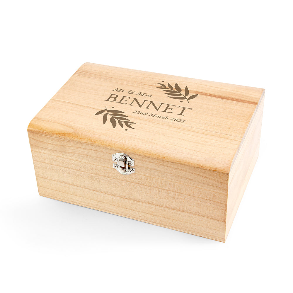 Personalised Wedding Date Keepsake Chest