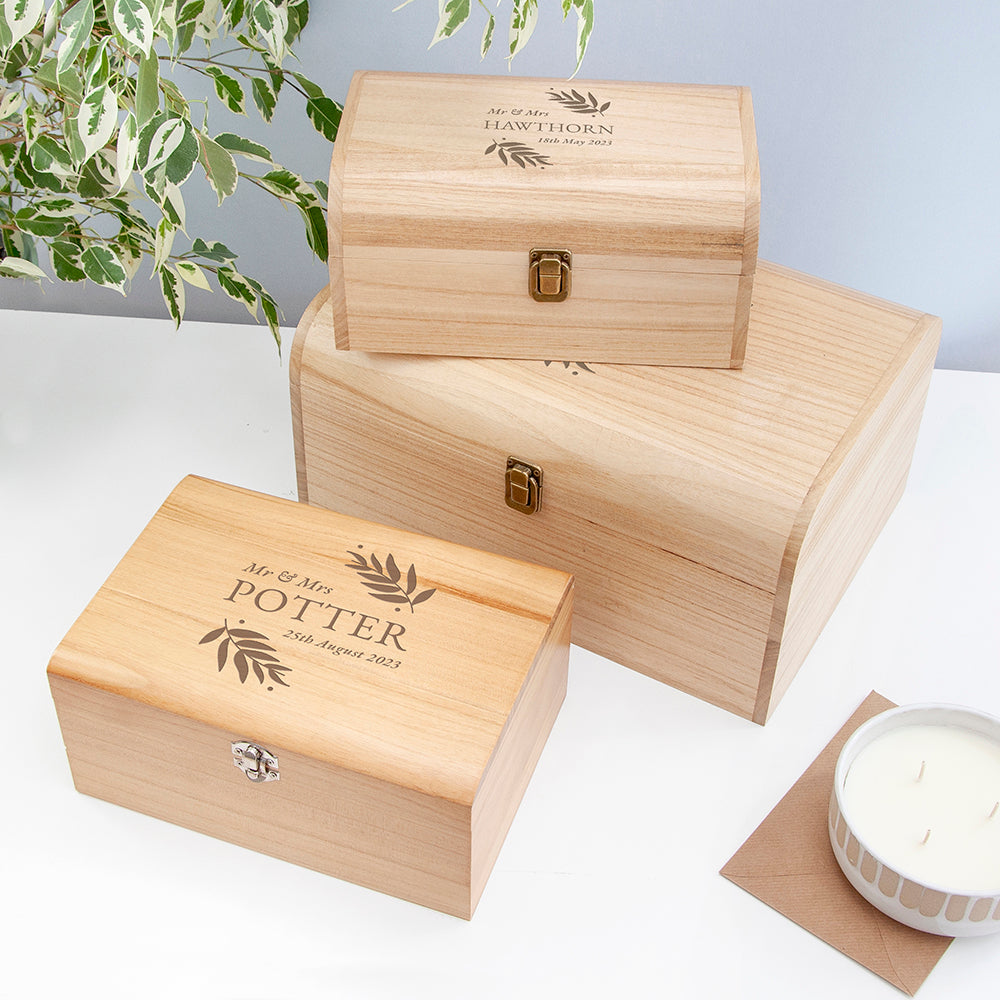 Personalised Wedding Date Keepsake Chest