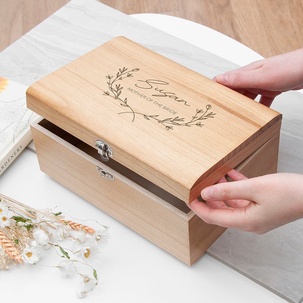 Personalised Wedding Party Keepsake Chest