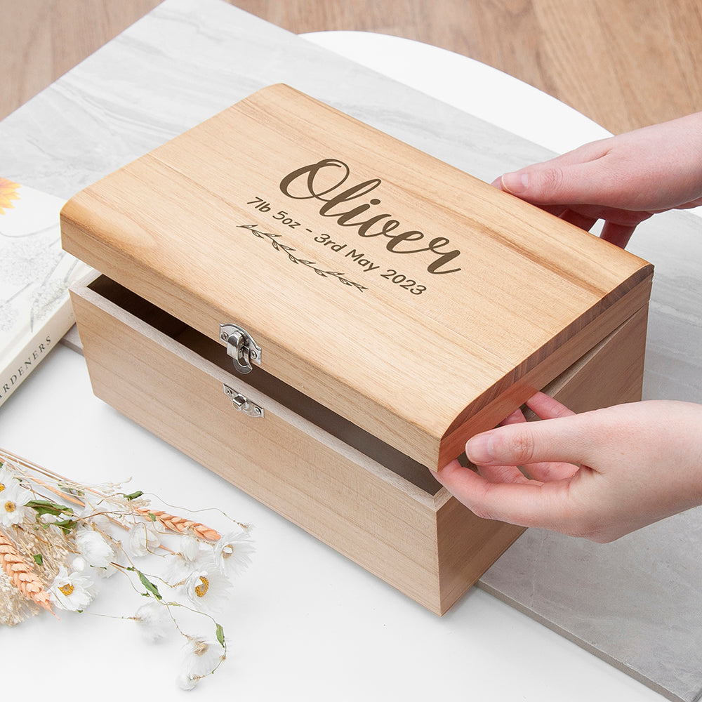 Personalised New Baby Keepsake Chest