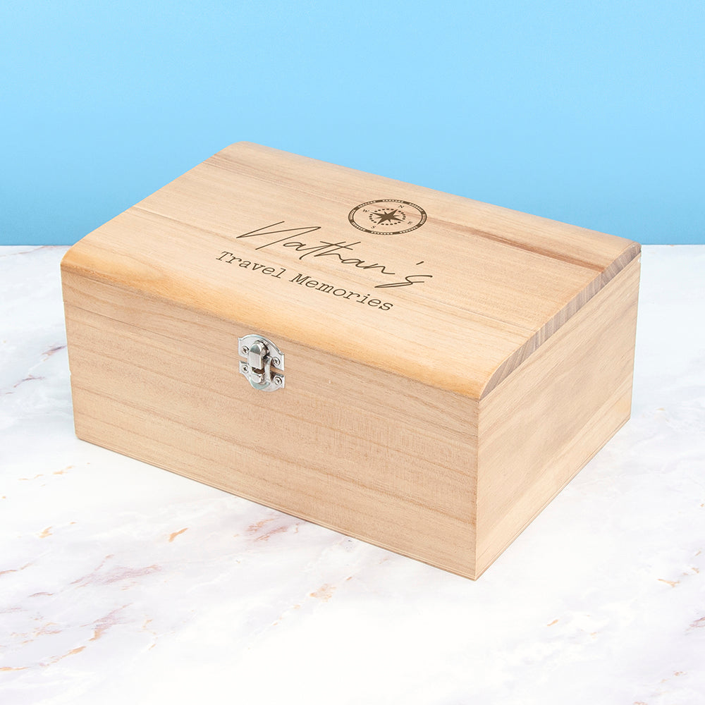 Personalised Travel Memories Keepsake Chest