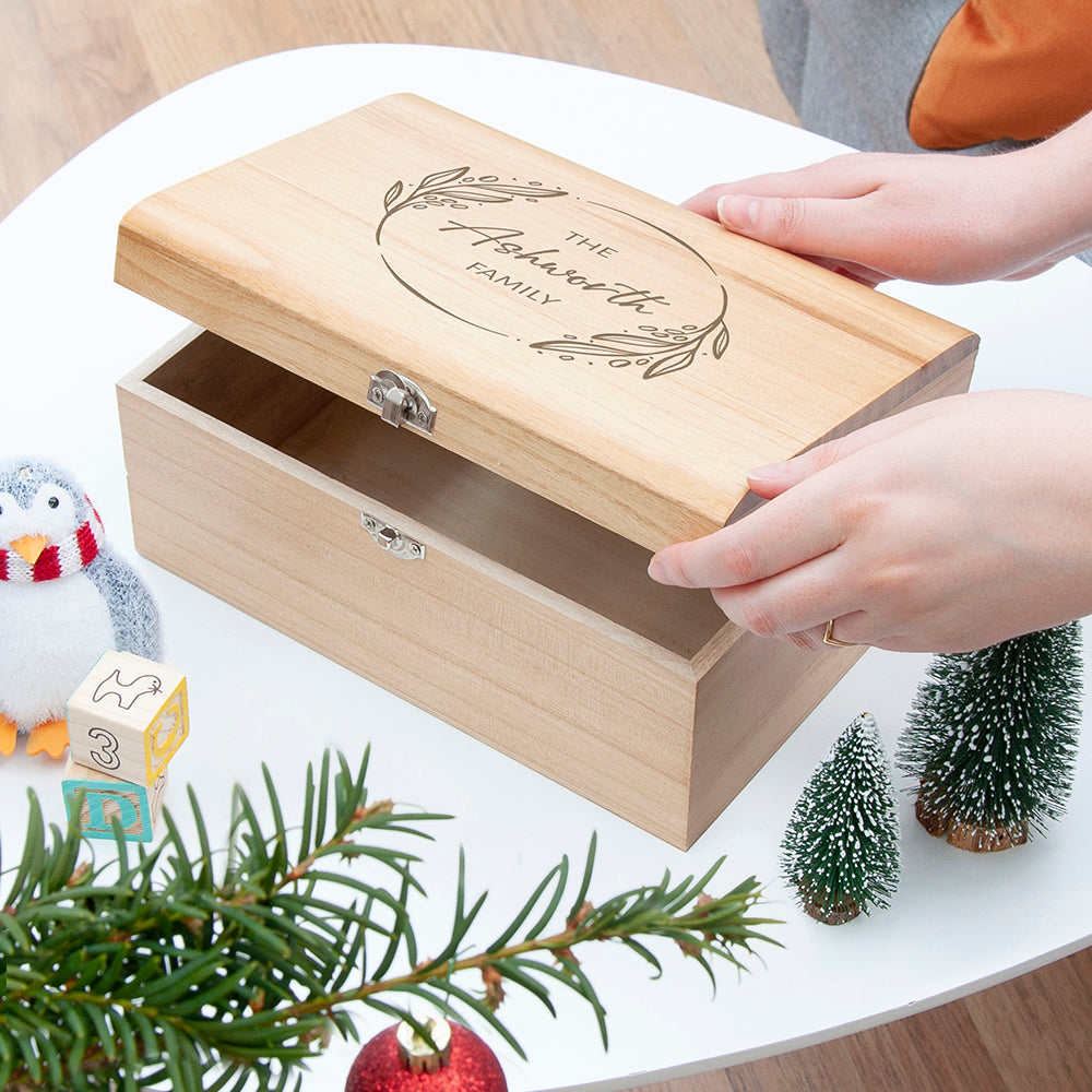 Personalised Family Christmas Keepsake Chest