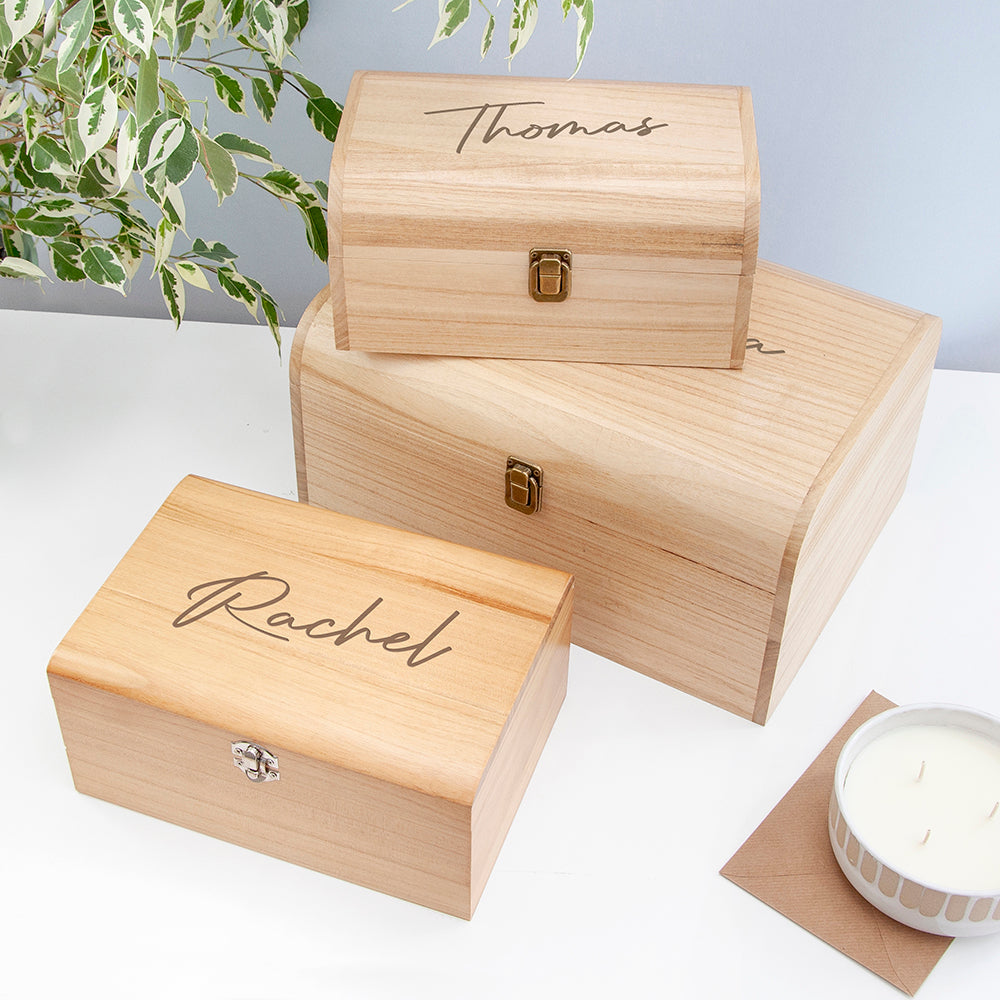 Personalised Engraved Name Keepsake Chest