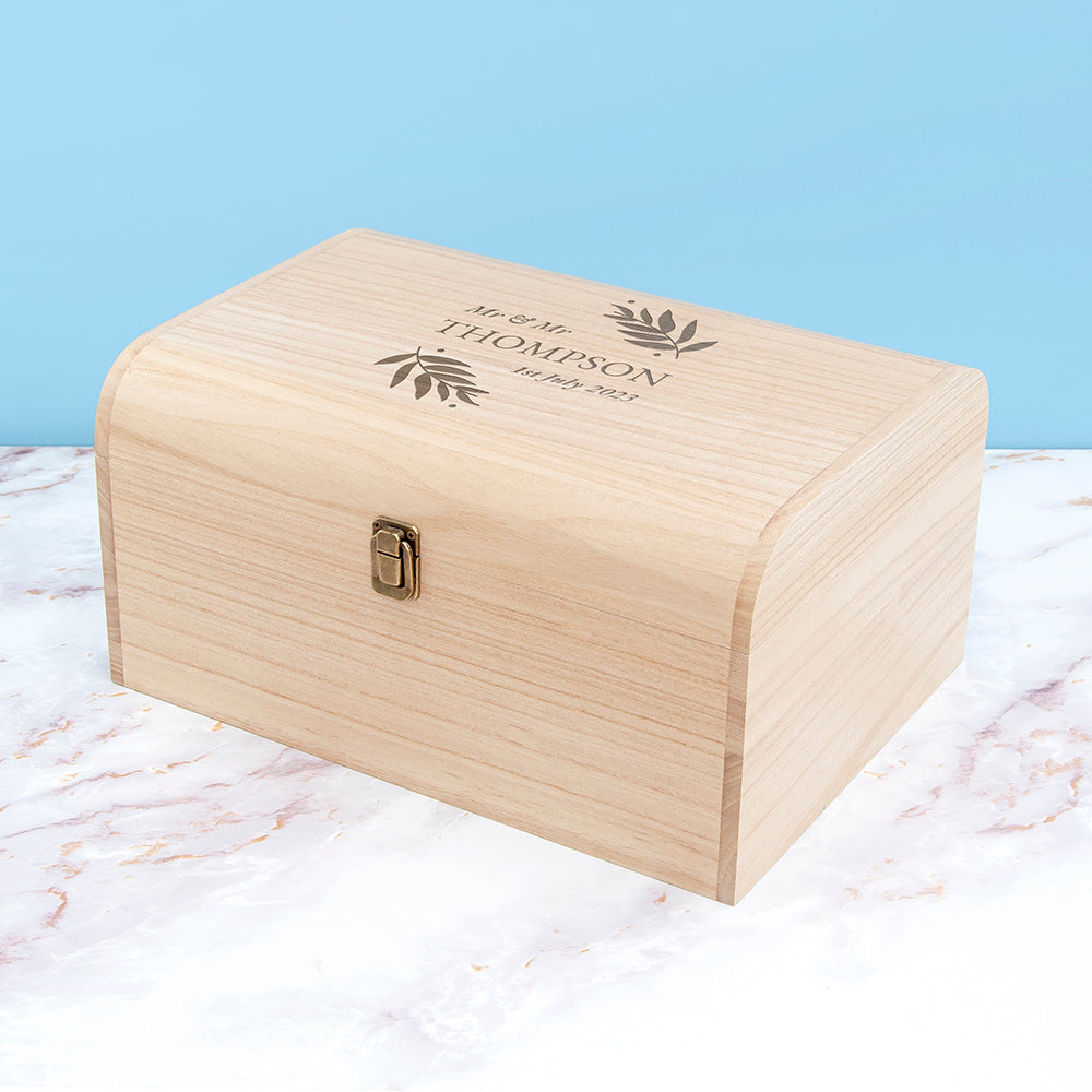 Personalised Wedding Date Keepsake Chest