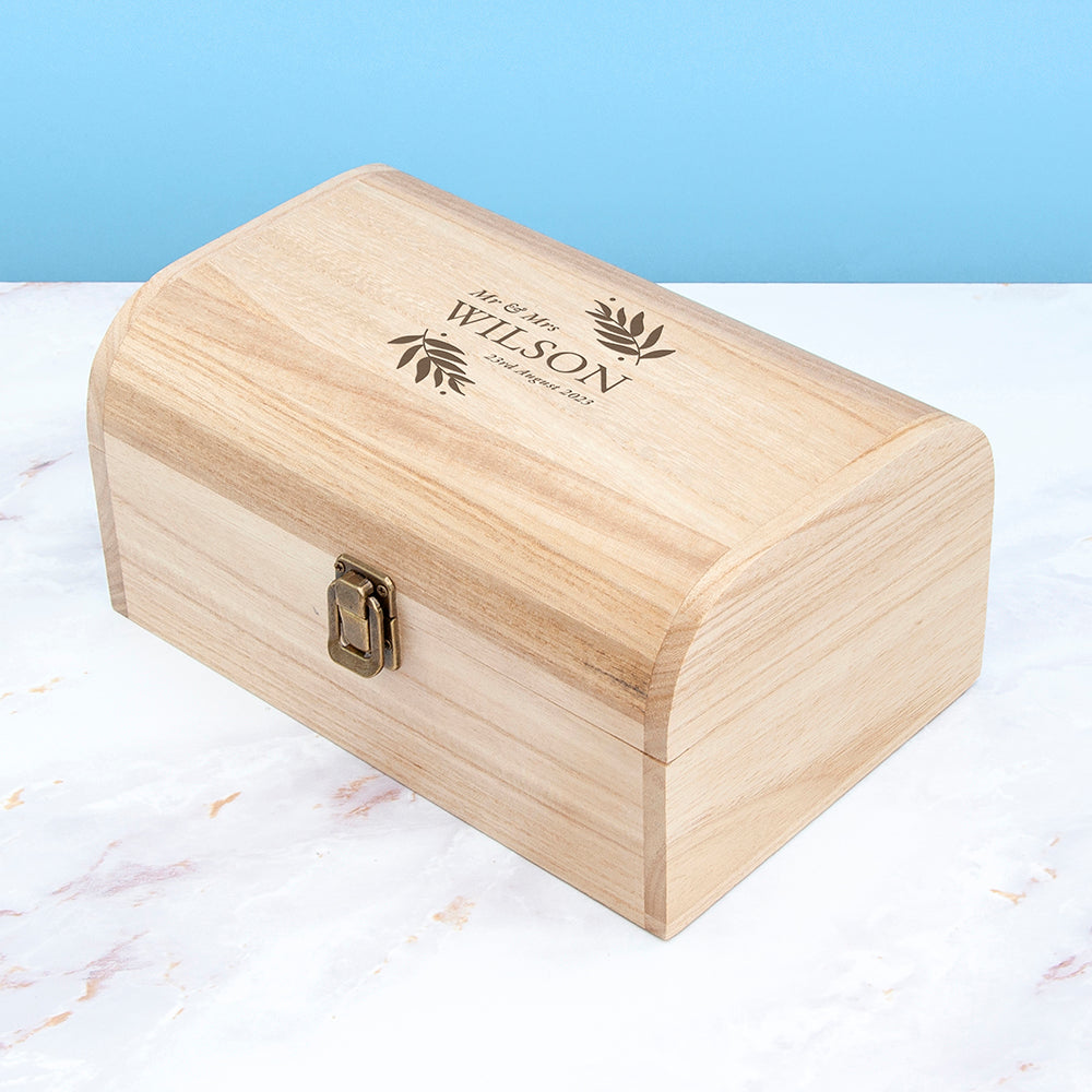 Personalised Wedding Date Keepsake Chest
