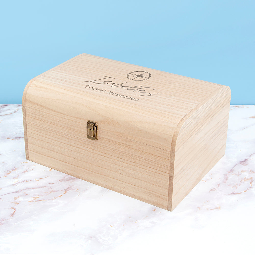 Personalised Travel Memories Keepsake Chest