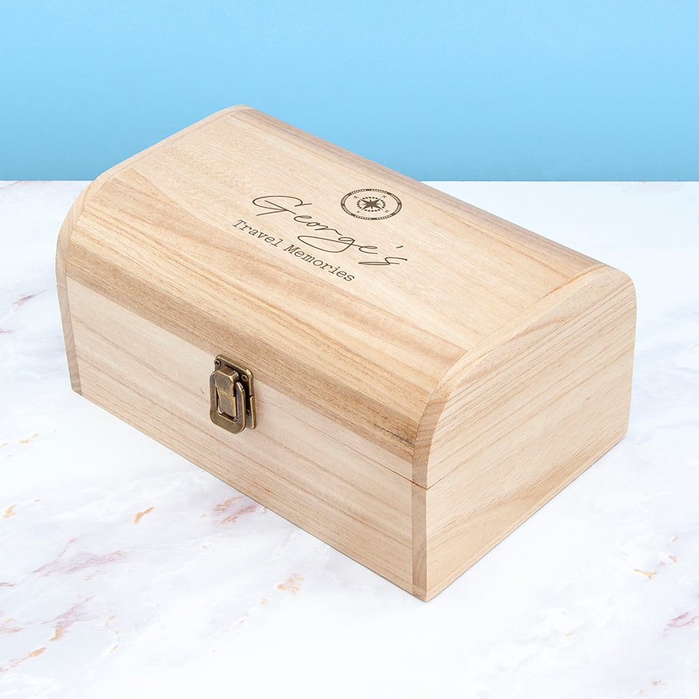 Personalised Travel Memories Keepsake Chest