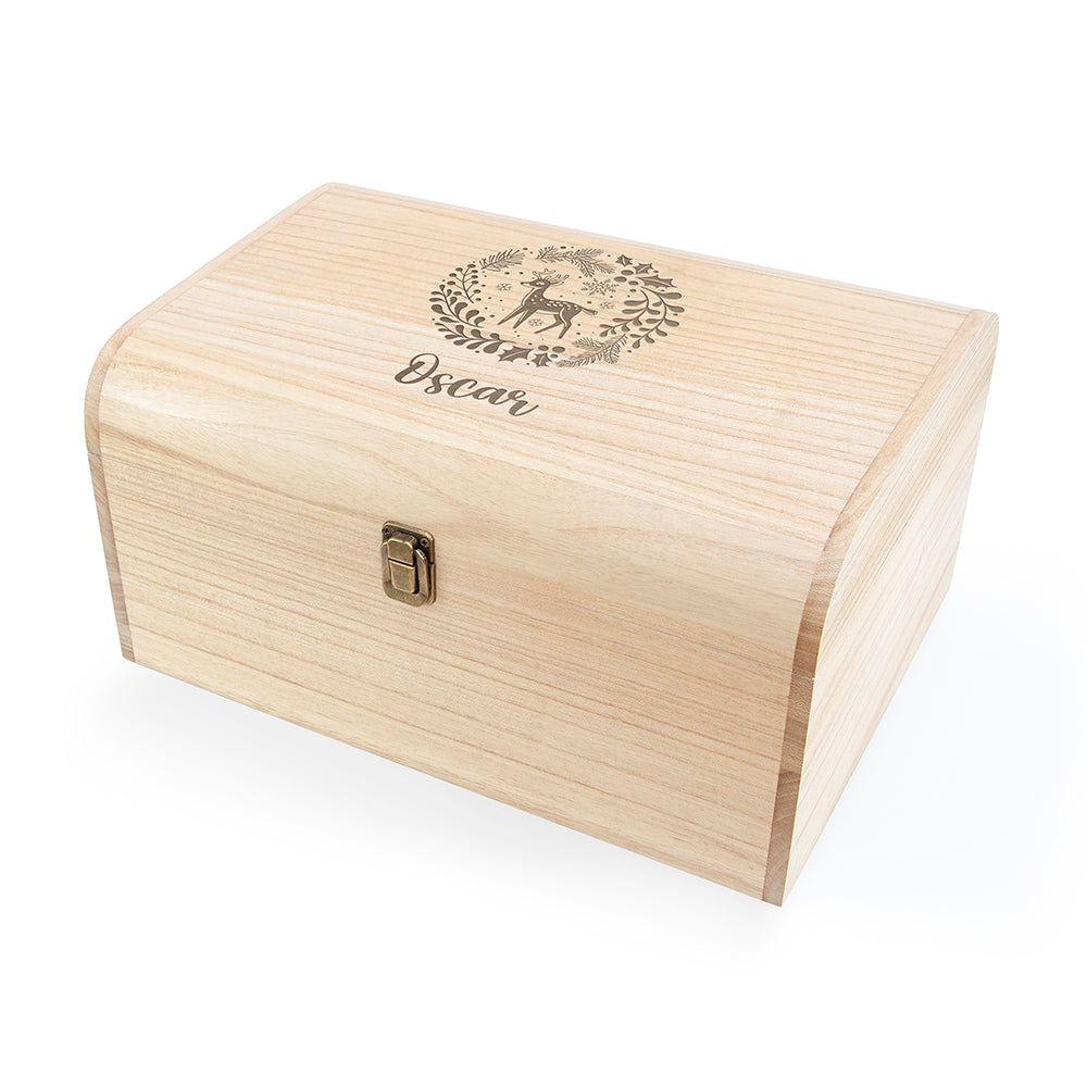 Personalised Christmas Woodland Keepsake Chest