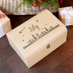 Personalised Christmas Scene Keepsake Chest