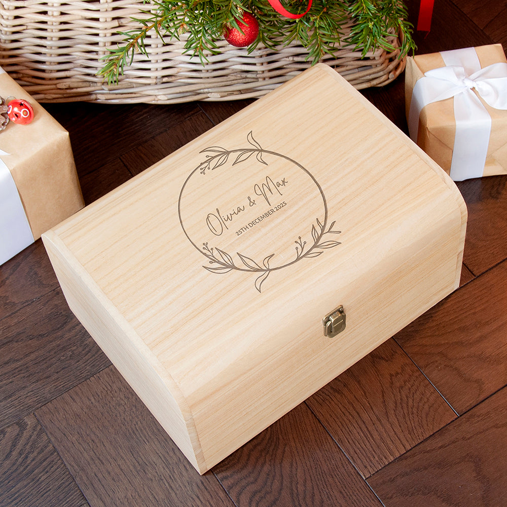 Personalised Couple's Christmas Keepsake Chest