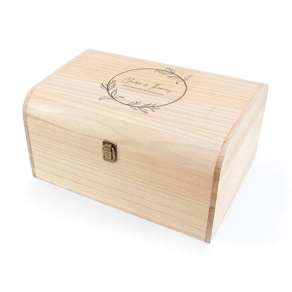 Personalised Couple's Christmas Keepsake Chest