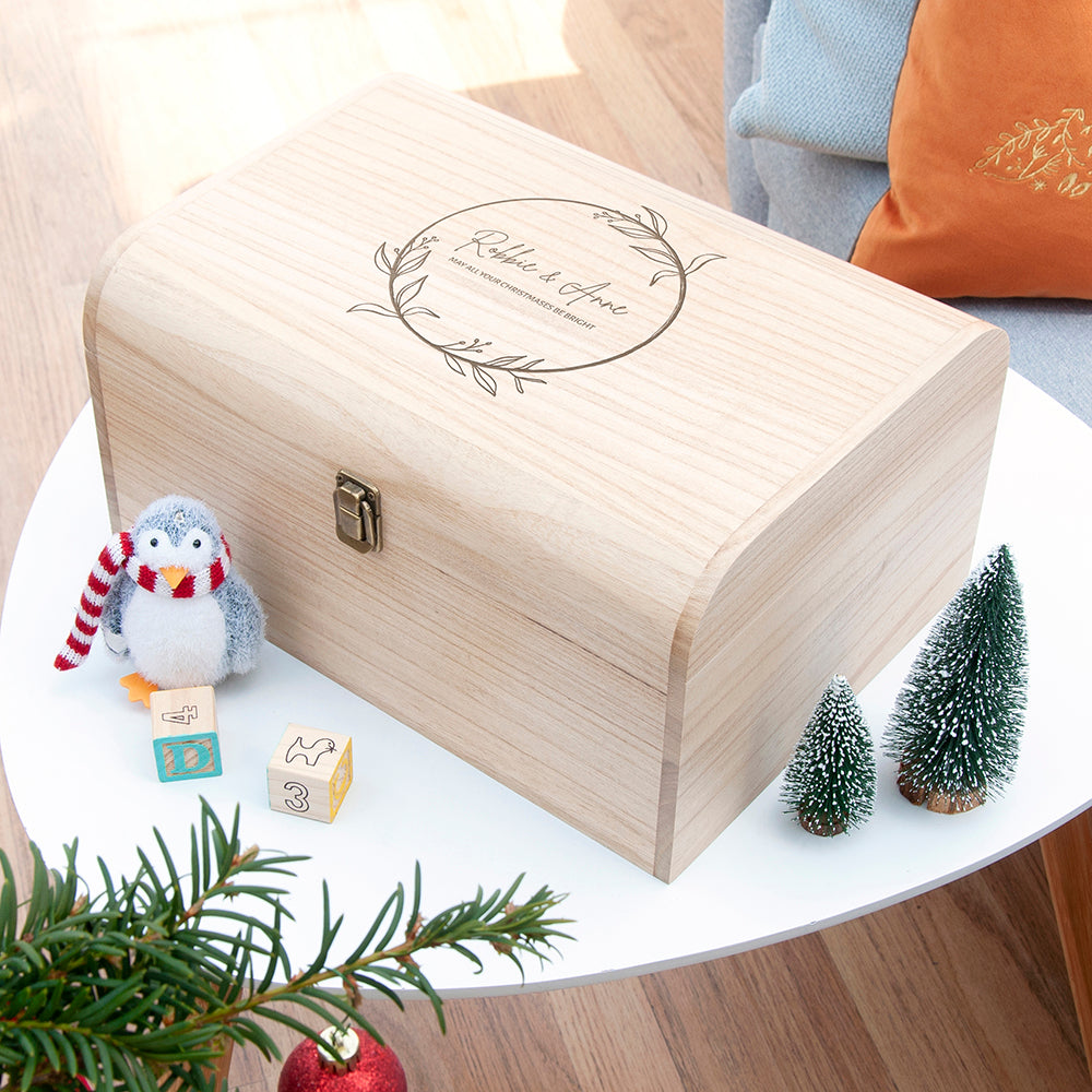 Personalised Couple's Christmas Keepsake Chest