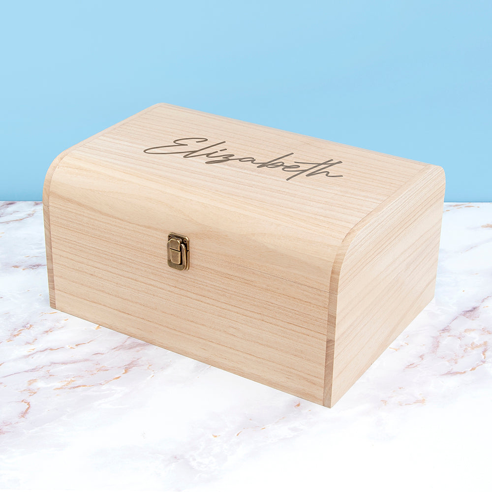 Personalised Engraved Name Keepsake Chest