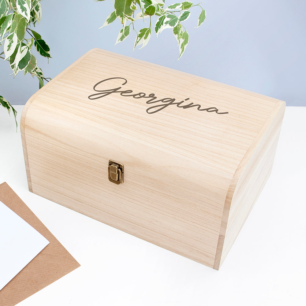Personalised Engraved Name Keepsake Chest