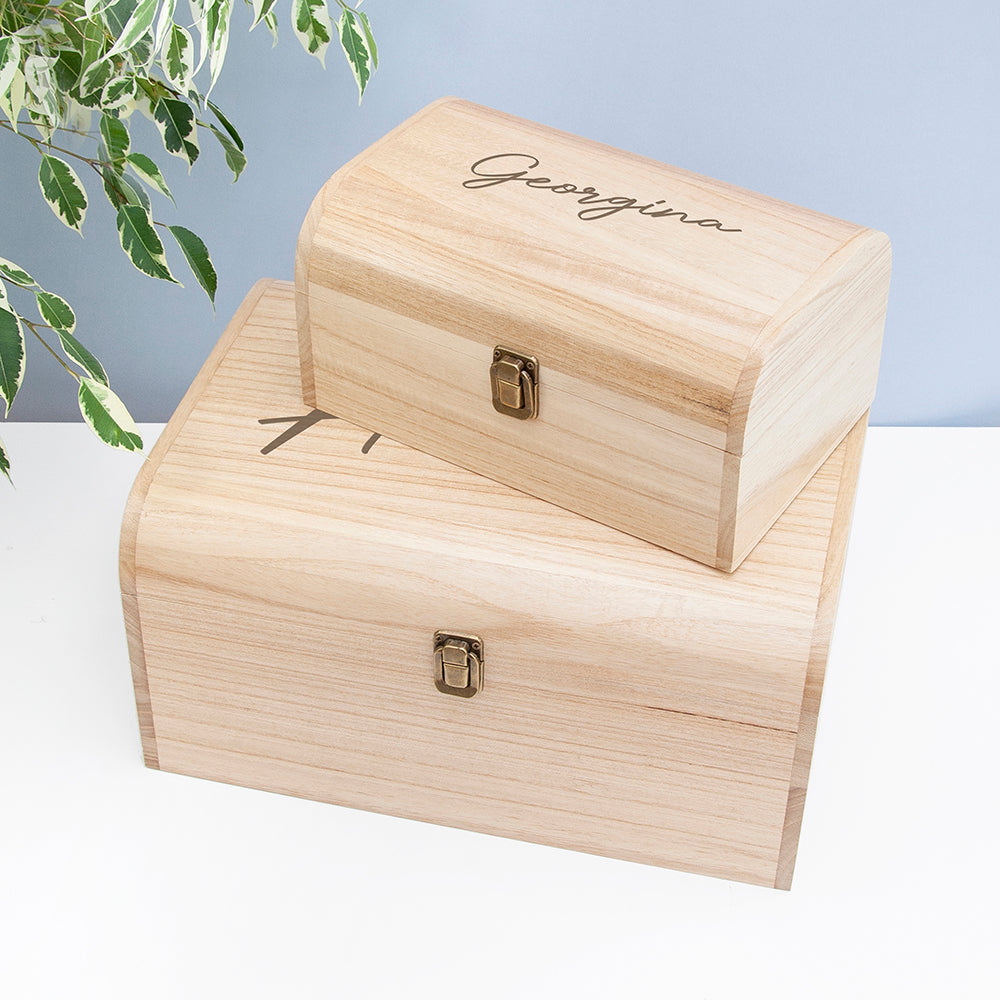 Personalised Engraved Name Keepsake Chest