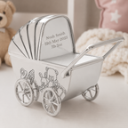 Personalised Silver Plated Pram Money Box