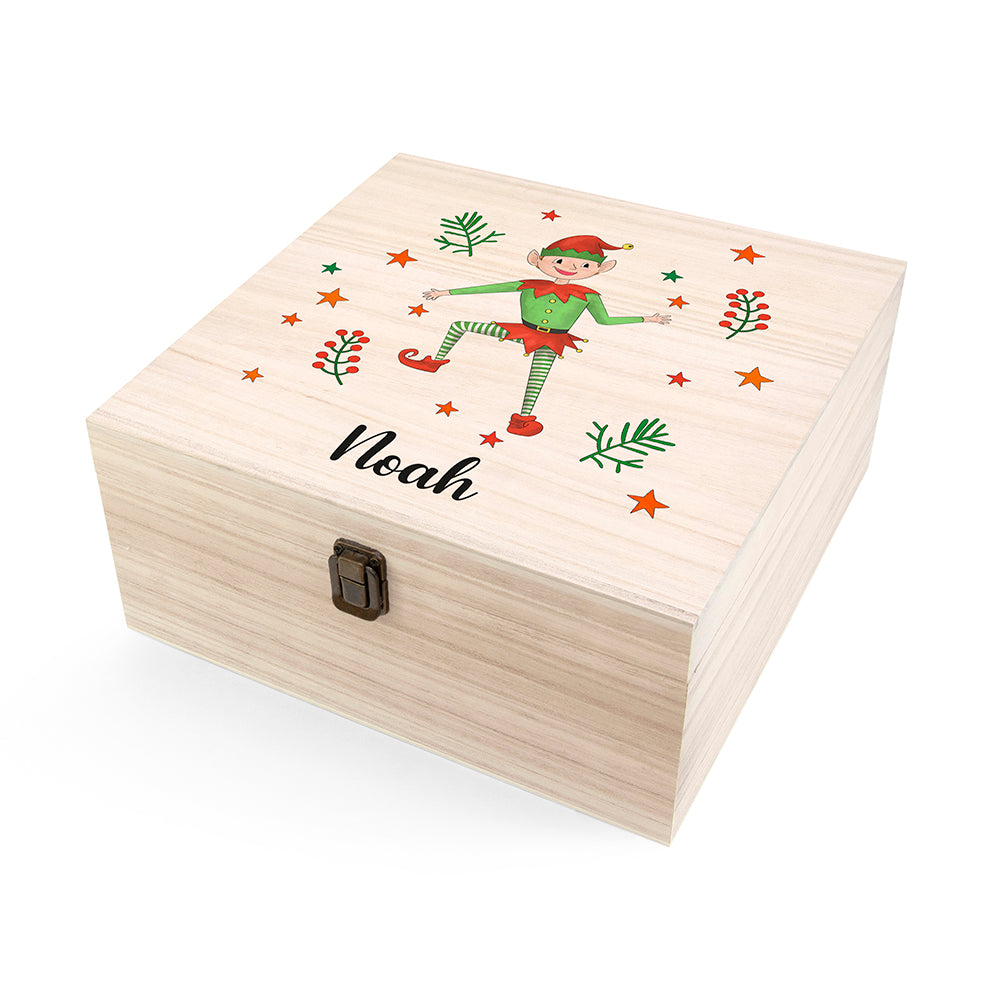 Personalised Boy Elf Christmas Eve Box
