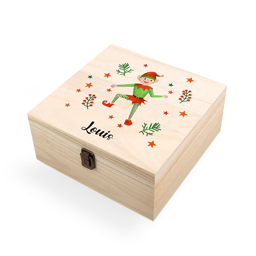 Personalised Boy Elf Christmas Eve Box