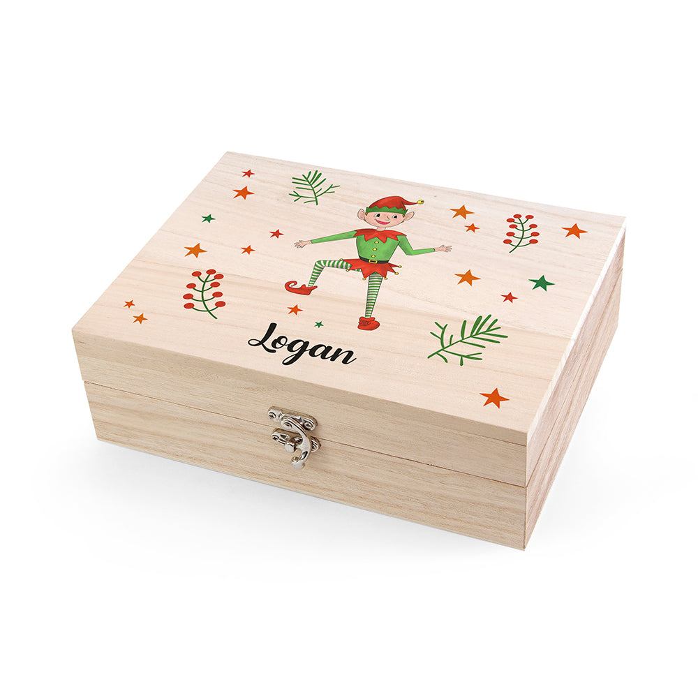 Personalised Boy Elf Christmas Eve Box