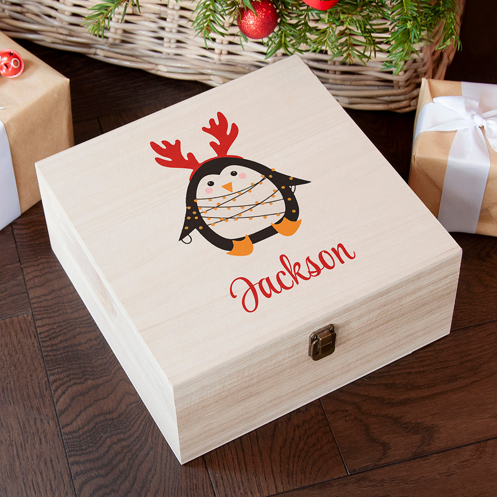 Personalised Festive Penguin Christmas Eve Box