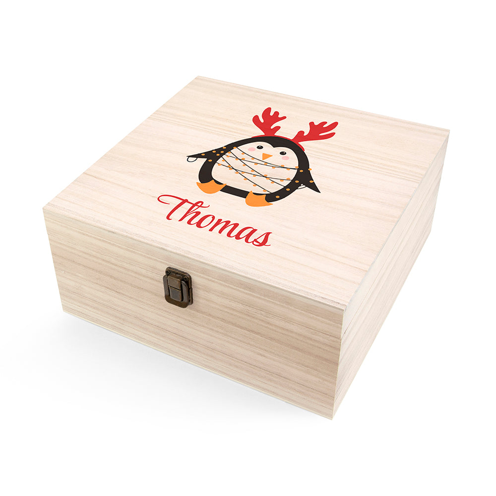 Personalised Festive Penguin Christmas Eve Box