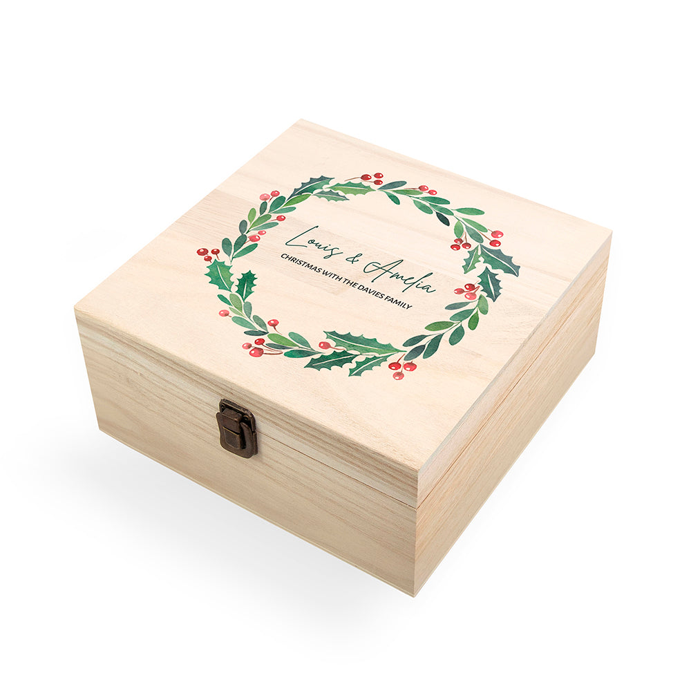 Personalised Couple's Wreath Christmas Eve Box