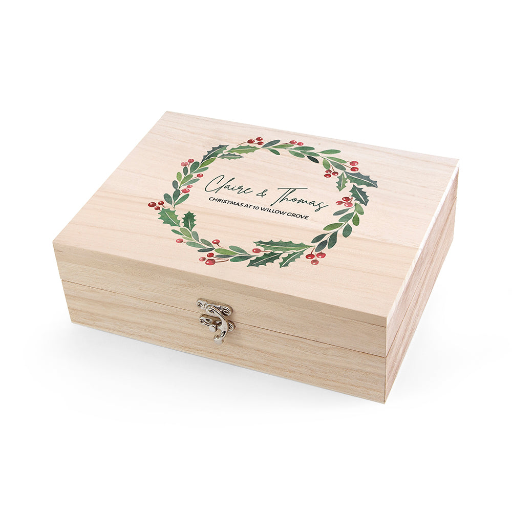 Personalised Couple's Wreath Christmas Eve Box