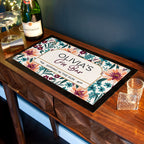 Personalised Floral Gin Bar Mat