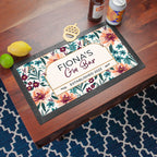 Personalised Floral Gin Bar Mat