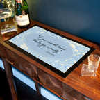 Personalised Classic Floral Quote Bar Mat