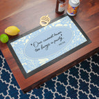Personalised Classic Floral Quote Bar Mat