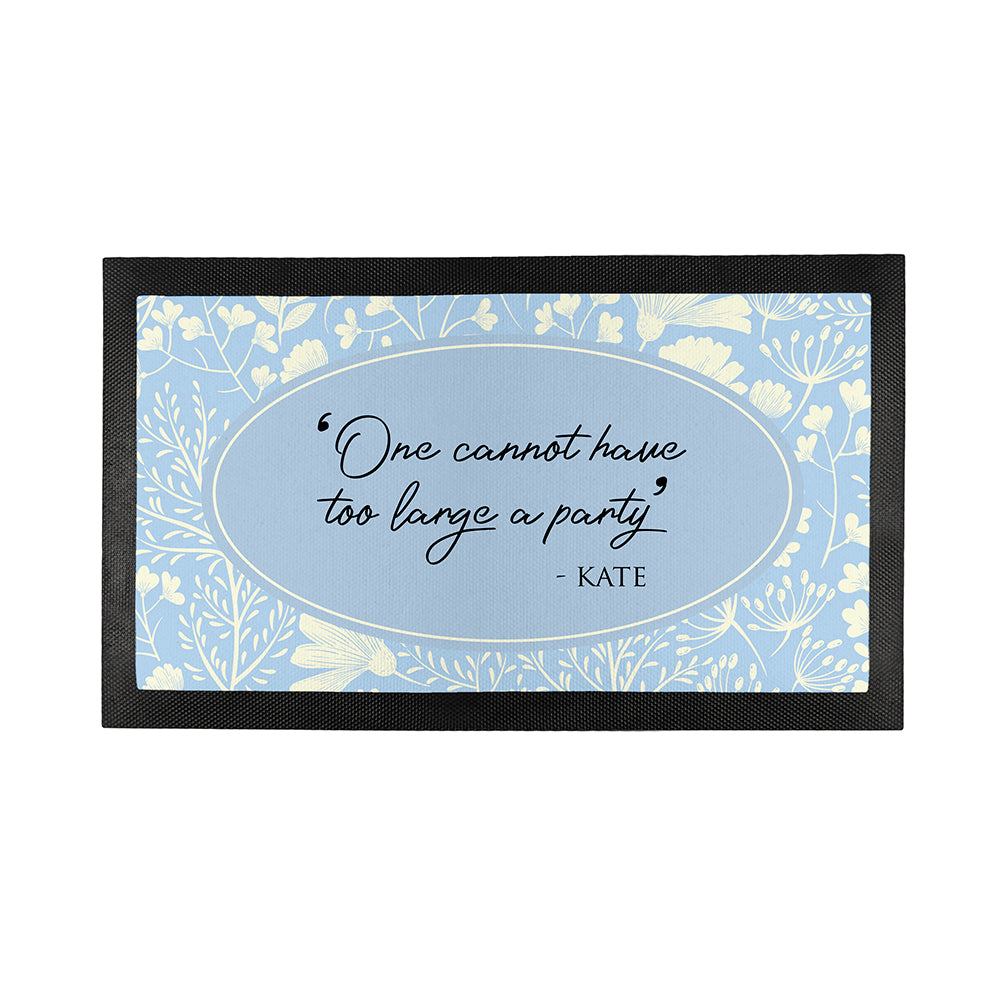 Personalised Classic Floral Quote Bar Mat