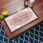 Personalised Classic Floral Quote Bar Mat
